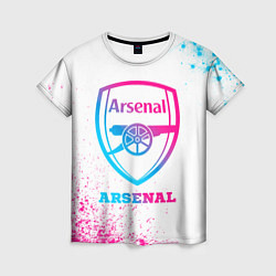 Женская футболка Arsenal neon gradient style