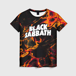 Женская футболка Black Sabbath red lava