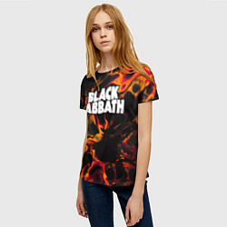 Футболка женская Black Sabbath red lava, цвет: 3D-принт — фото 2