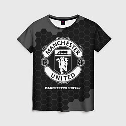 Женская футболка Manchester United sport на темном фоне