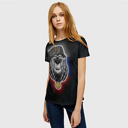 Футболка женская Медведь с символикой РФ, цвет: 3D-принт — фото 2