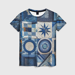 Женская футболка Denim patchwork - ai art