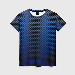 Женская футболка Паттерн чёрно-синий треугольники