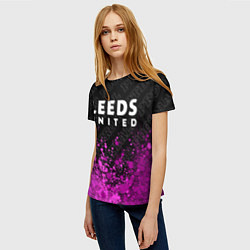Футболка женская Leeds United pro football посередине, цвет: 3D-принт — фото 2
