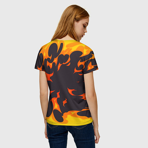 Женская футболка Thirty Seconds to Mars рок панда и огонь / 3D-принт – фото 4