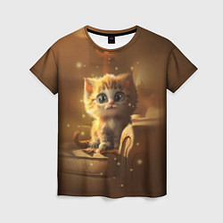 Женская футболка Теплый котик