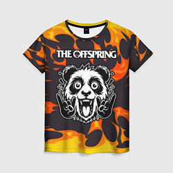 Футболка женская The Offspring рок панда и огонь, цвет: 3D-принт