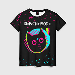 Футболка женская Depeche Mode - rock star cat, цвет: 3D-принт