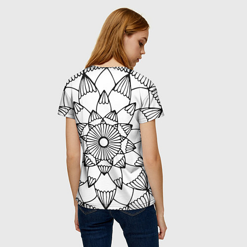 Женская футболка Мандала узор ракушка / 3D-принт – фото 4