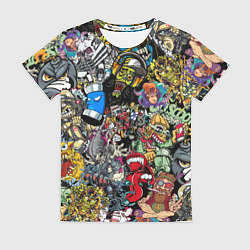 Футболка женская Разноцветные татуировки в стиле граффити, цвет: 3D-принт