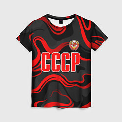 Женская футболка СССР - red stripes