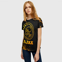 Футболка женская Ajax - gold gradient, цвет: 3D-принт — фото 2