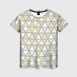 Женская футболка Паттерн геометрия светлый жёлто-серый
