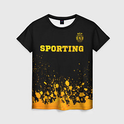 Женская футболка Sporting - gold gradient посередине