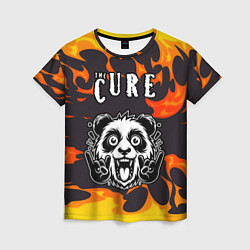 Женская футболка The Cure рок панда и огонь