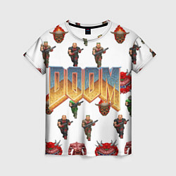 Футболка женская Doom 1993 паттерн, цвет: 3D-принт