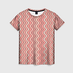 Женская футболка Волнистые линии персиковый