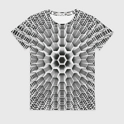 Женская футболка Бесконечный гексагональный каркас