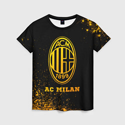 Женская футболка AC Milan - gold gradient