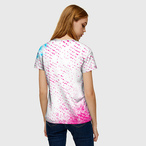 Женская футболка Hoffenheim neon gradient style / 3D-принт – фото 4