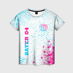 Женская футболка Bayer 04 neon gradient style вертикально