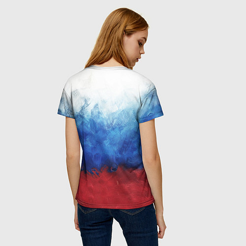Женская футболка Герб России и флаг / 3D-принт – фото 4