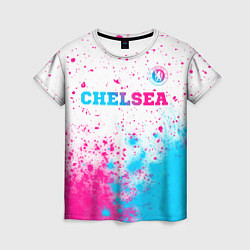 Женская футболка Chelsea neon gradient style посередине