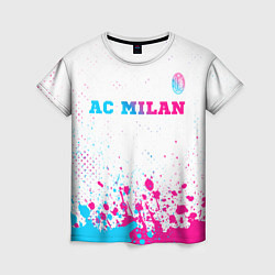 Женская футболка AC Milan neon gradient style посередине