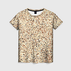 Женская футболка Светлый коричневый текстурированный под камень