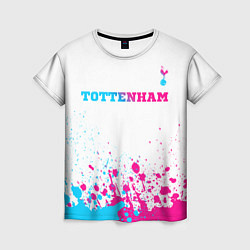 Женская футболка Tottenham neon gradient style посередине