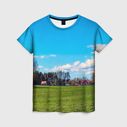 Женская футболка Пригородный пейзаж