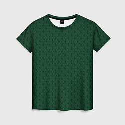 Женская футболка Тёмный зелёный королевский узор
