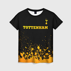 Женская футболка Tottenham - gold gradient посередине