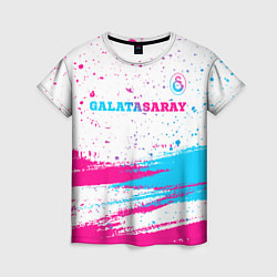 Женская футболка Galatasaray neon gradient style посередине