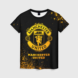 Женская футболка Manchester United - gold gradient