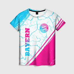 Женская футболка Bayern neon gradient style вертикально