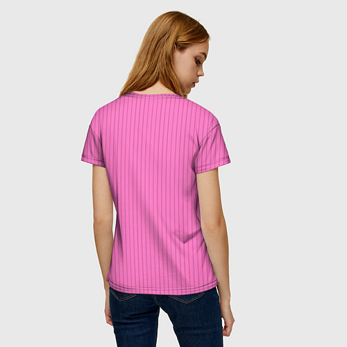 Женская футболка Фуксия в тонкую полоску / 3D-принт – фото 4