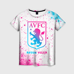 Женская футболка Aston Villa neon gradient style