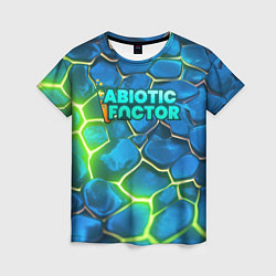 Женская футболка Abiotic Factor logo bright neon