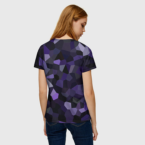 Женская футболка Кристаллизация темно-фиолетового / 3D-принт – фото 4