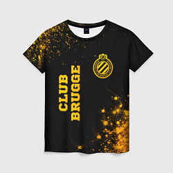 Женская футболка Club Brugge - gold gradient вертикально