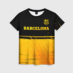 Женская футболка Barcelona - gold gradient посередине