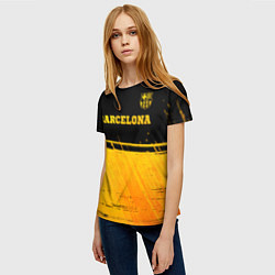 Футболка женская Barcelona - gold gradient посередине, цвет: 3D-принт — фото 2