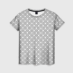 Женская футболка Черный геометрический узор на белом фоне