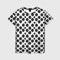 Женская футболка Гороховый тренд черный на белом фоне