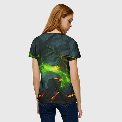 Женская футболка Неоновая яркая геометрическая абстракция со светом / 3D-принт – фото 4