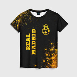 Женская футболка Real Madrid - gold gradient вертикально