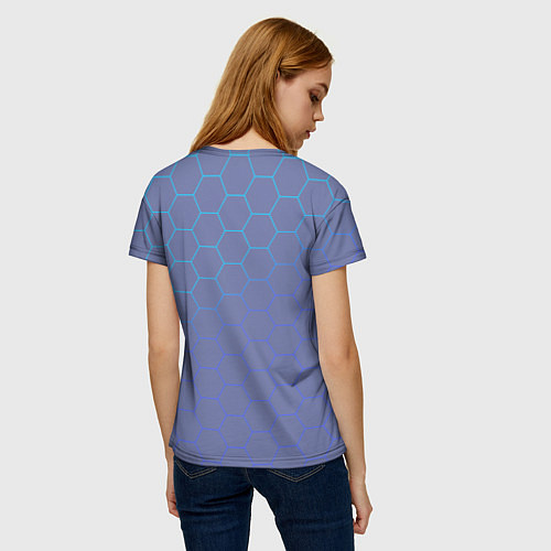 Женская футболка Шестигранники индиго / 3D-принт – фото 4