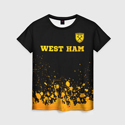 Футболка женская West Ham - gold gradient посередине, цвет: 3D-принт