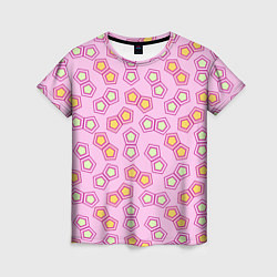 Женская футболка Мозаика на розовом